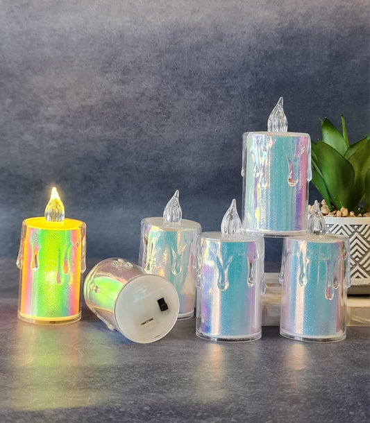 SATYAM KRAFT 4 Pcs LED Tea Light Candles | Flameless & Smokeless