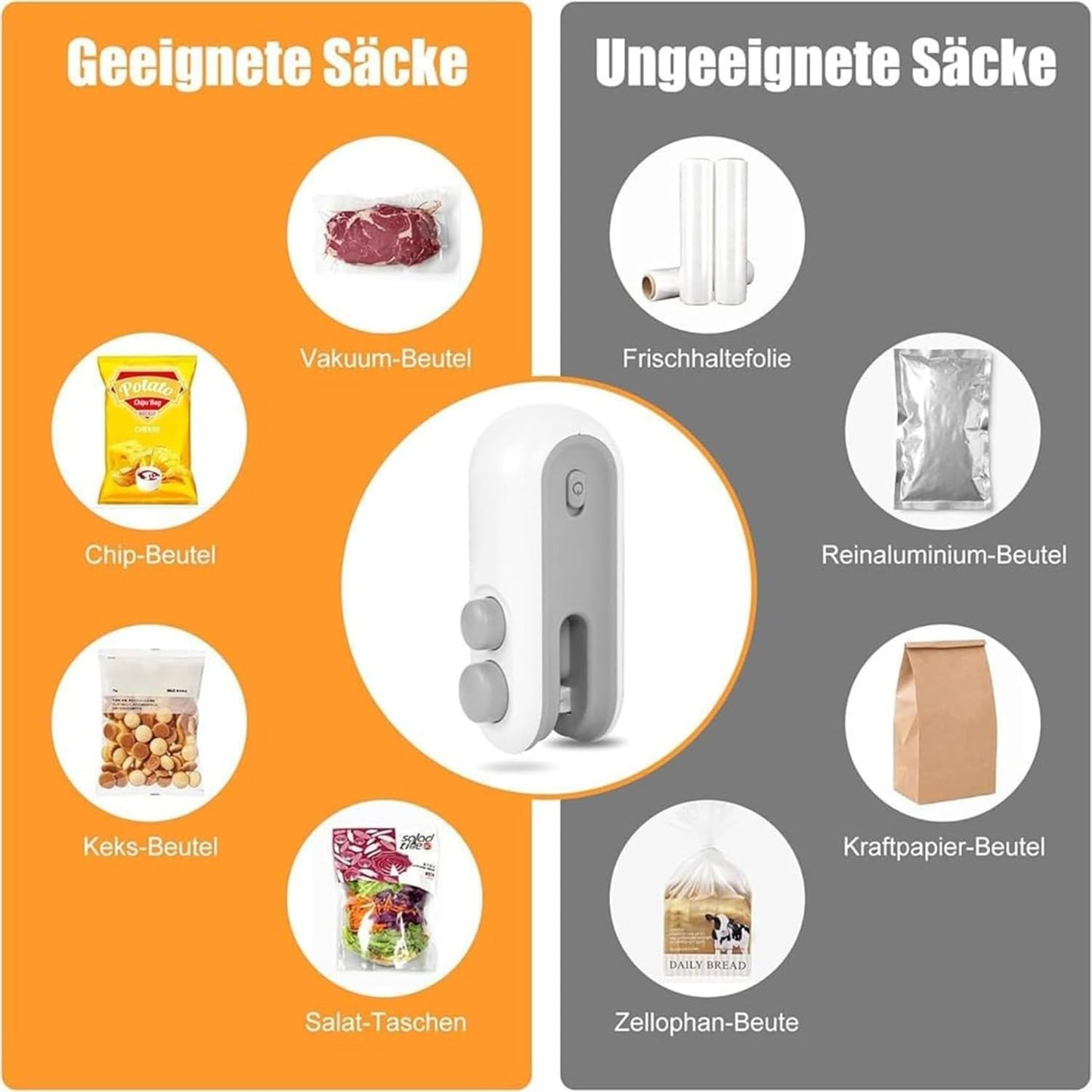 Advanced 2 in 1 USB Rechargeable Magnetic Heat Sealing Food, Snack, Chips, and Plastic Bags