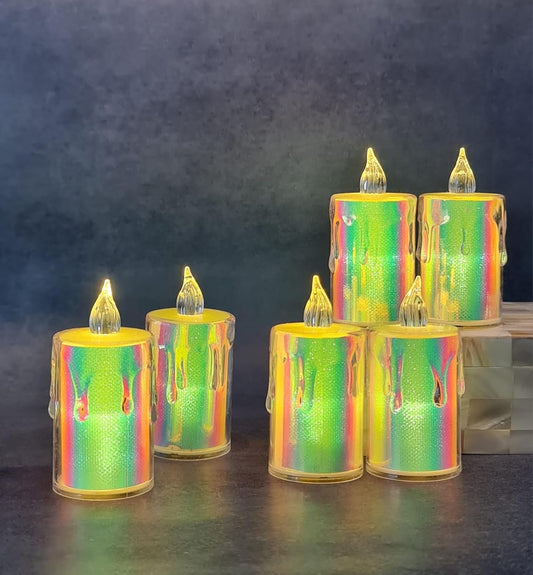 SATYAM KRAFT 4 Pcs LED Tea Light Candles | Flameless & Smokeless