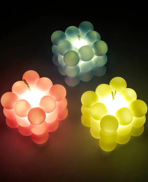 LED Bubble Candle Set of 3